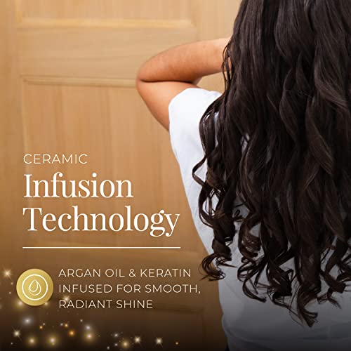 REMINGTON Shine Therapy Argan Oil & Keratin Infused ½-1 Inch Tapered Curling Wand for Natural Curls, Includes Heat Glove