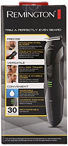 Remington PG6015A Rechargeable Stubble and Beard Trimmer, Black