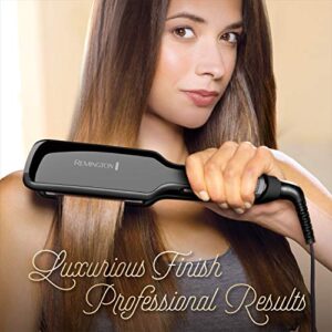 Remington S9520 Pro 2" Pearl Ceramic Flat Iron, Hair Straightener, Digital Controls + 9 Heat Settings, Black/Pink