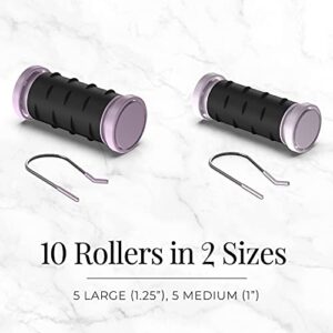 Remington H1018 Compact Ceramic Worldwide Voltage Hair Setter & Rollers, 1-1 ¼" Purple/Black, Original Version, 10 Piece Set