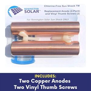 Remington Solar Copper Anode, 2 x Replacement, Sun Shock Solar Pool Ionizer, Save 80% on Chlorine Costs, Helps Reduce Chemical Irritations, Cleans & Clears Your Pool (2 Pack)