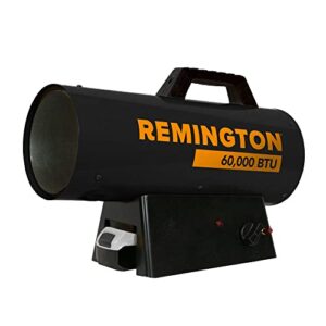 remington 60,000 btu battery operated lp forced air heater – variable output – battery not included