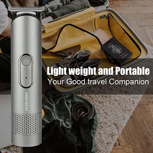 PRITECH Hair Trimmer for Men, Rechargeable Hair Clippers, Beard Trimmer, Home Haircut Kit, Cordless Barber Grooming Sets, Waterproof Body Trimmer, Groin Hair Trimmer, Nebula Gray