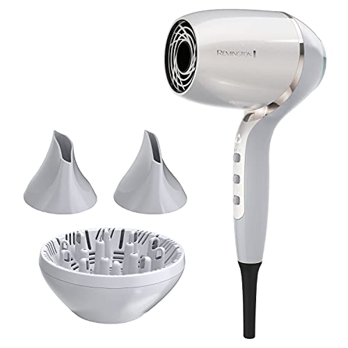 Remington PROLUXE HydraCare Dryer, Pearl White/Gray