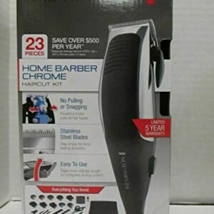 Remington Remington 23-piece home barber chrome haircut kit, hair clippers, black/grey, hc1085