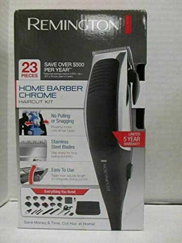 Remington Remington 23-piece home barber chrome haircut kit, hair clippers, black/grey, hc1085