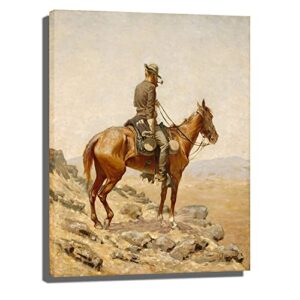 frederic remington – the lookout print poster vintage painting canvas prints wall art painting posters and prints wall decor cuadros(unframed/with framed） (unframed,16x22inch)