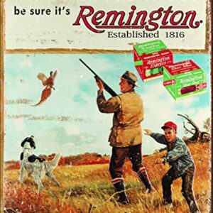 Tin Sign Retro Remington Established 1816 Hunting Fun Poster Home Bar Cafe Club Restaurant People Cave Wall Decoration 8x12 Inches