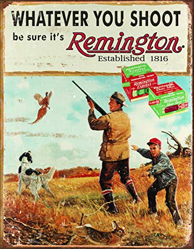 Tin Sign Retro Remington Established 1816 Hunting Fun Poster Home Bar Cafe Club Restaurant People Cave Wall Decoration 8x12 Inches