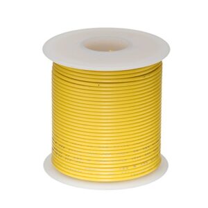 remington industries 14 awg gauge gpt marine stranded hook up wire, 25 ft length, yellow, 0.0641″ diameter, ul1426, 60 volts
