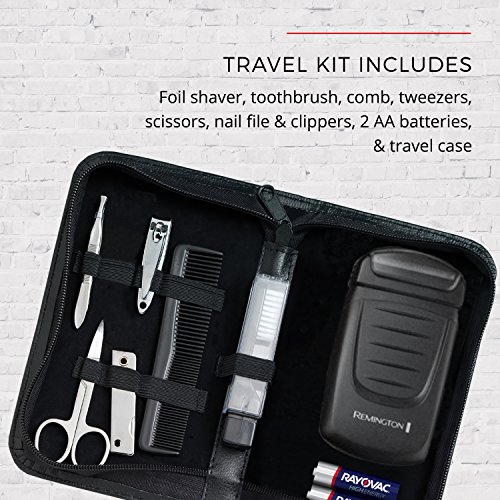Remington Weekender Men’s Travel Foil Shaving Kit, Black, TLF200