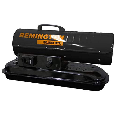 Remington REM-80TBOA-KFA-B Duo Power Battery Kerosene/Diesel Forced Air Heater w/ Thermostat—80,000 BTU