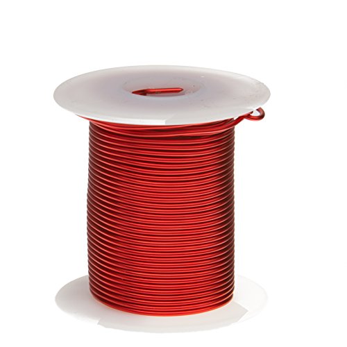 Remington Industries 14SNSP.125 Magnet Wire, Enameled Copper Wire Wound, 14 AWG, 2 oz, 10' Length, 0.0655" Diameter, Red