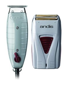 andis 17195 finishing combo t-outliner trimmer & pro foil lithium titanium shaver – professional hair clippers and trimmer kit for men