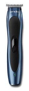 andis 25195 versatrim corded/cordless beard/hair trimmer, lithium-ion – carbon steel t-blade for beard, mustache, stubble, nose, & body grooming – close cutting, zero gapped – blue, 12-piece kit