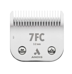 andis 72600 ultraedge detachable dog clipper blade – constructed of carbonized steel, specialized hardening process for long cutting life – 1/8-inch-long hair cutting – size-7fc, chrome