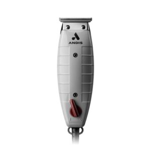 andis 04780 professional t-outliner beard & hair trimmer for men with carbon steel t-blade, bump free technology – corded electric beard trimmer – grey