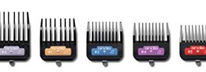 Andis 33655 Premium Clip Animal Comb Set – Built with Plastic, Includes 7 Color Coded Combs of Different Sizes, Metal Clip to Attach Comb - Fits Ultra Edge & Ceramic Edge Blades, Multicolor