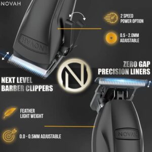 Novah® Professional Hair Clippers for Men, Professional Barber Clippers and Trimmer Set, Mens Cordless Hair Clippers for Barbers Haircut Fading Kit Fade