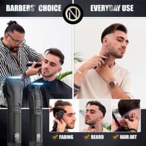 Novah® Professional Hair Clippers for Men, Professional Barber Clippers and Trimmer Set, Mens Cordless Hair Clippers for Barbers Haircut Fading Kit Fade