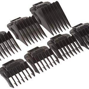 Andis 01380 7pc Snap-On Comb Set, Blade Attachments For MBA, ML And SM Model Trimmers, Black