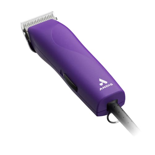 Andis 24820 EasyClip Professional-Animal 7-Piece Detachable Ceramic Blade Clipper Kit, Purple