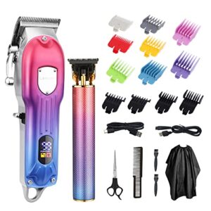 lanumi men hair clippers & trimmers set cordless barber clipper for hair cutting kit with colored guide combs professional beard trimmer barbers usb rechargeable