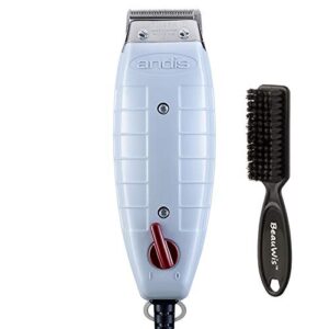 andis professional outliner ii beard/hair trimmer, gray, model go (04603) bundled with a beauwis blade brush