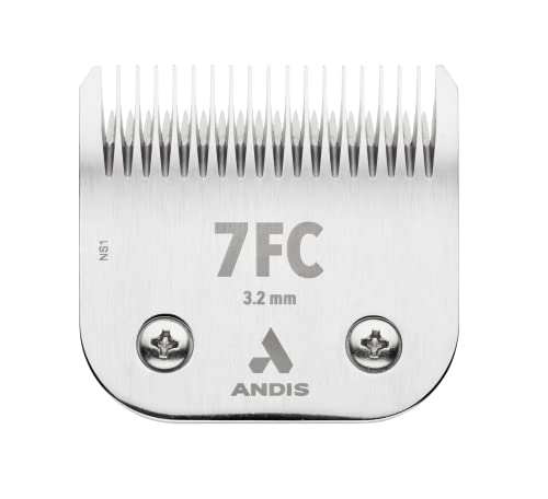 Andis 72605 Ceramic Edge Detachable Steel Pet Clipper Blade – Carbon Infused with Ceramic Cutting Technology & Rust Resists - Extended Long Life with Cutting Length of 1/8-Inch - Size-7FC, Chrome