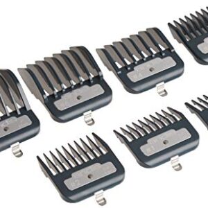 Andis Master Series Premium Metal Hair Clipper Attachment Comb 7 Piece Set, Black, 7 Count (Pack of 1)