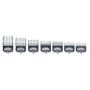 Andis Master Series Premium Metal Hair Clipper Attachment Comb 7 Piece Set, Black, 7 Count (Pack of 1)