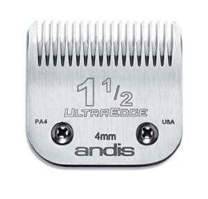 andis – 64077, ultra edge carbon-infused steel detachable clipper blade – chrome finish resists rust with extends edge life, compatible all andis series – size 1-1/2, 5/32-inch cut length, silver