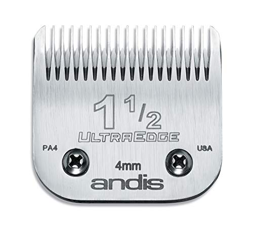 Andis – 64077, Ultra Edge Carbon-Infused Steel Detachable Clipper Blade - Chrome Finish Resists Rust with Extends Edge Life, Compatible All Andis Series - Size 1-1/2, 5/32-Inch Cut Length, Silver