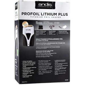 Andis Professional Cordless Profoil Lithium Plus Titanium Foil Shaver (17200) - Bundled with KEPSE Neck Duster