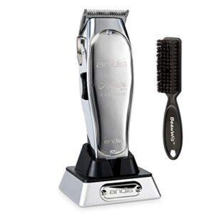 andis professional master cordless lithium-ion clipper (12470) – bundled with beauwis blade brush