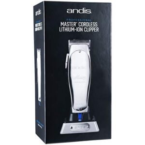 Andis Professional Master Cordless Lithium-Ion Clipper (12470) - Bundled with BeauWis Blade Brush