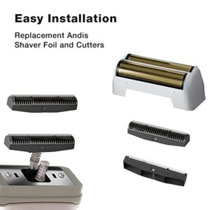 for Andis Foil Shaver Replacement Foil Compatible with Andis 17155, 17150 Replacement Foil and Blades (Golden Foil and Cutters)