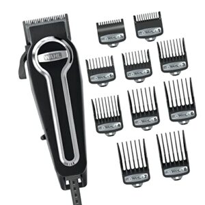 wahl usa elite pro high-performance corded home haircut & grooming kit for men – electric hair clipper – model 79602