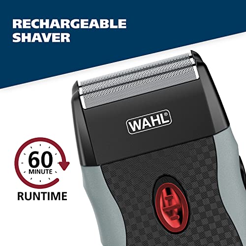 Wahl Bump-Free Rechargeable Foil Shaver with Hypoallergenic Titanium Cutters for Close, Smooth Shaving - Model 7339-300W