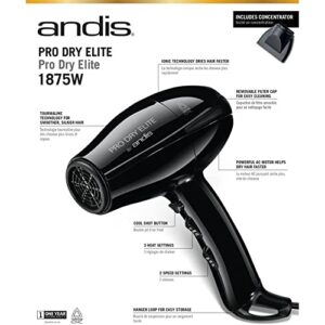 Andis Pro Dry Elite Ac Motor Dryer 1875W (Pack of 1)