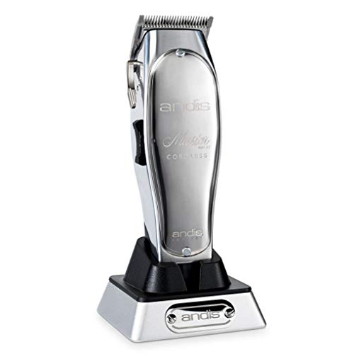 Andis Professional Master Cordless Lithium-Ion Clipper (12470) - Andis 01420 Master Clipper Magnetic Comb Set — Dual Pack Sizes 0.5 & 1.5, BeauWis Blade Brush