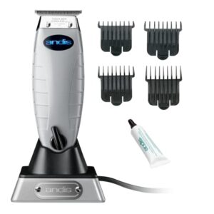 Andis – ORL, Professional Corded/Cordless Hair & Beard Trimmer - Deep Tooth T-Outliner GTX Blade Clipper, Zero Gapped, Close Cutting, LED Light - for Men Beard, Moustache, Ear, Body Grooming – White