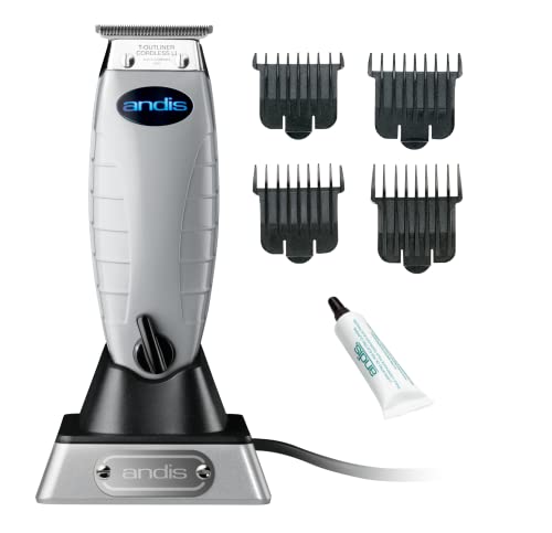 Andis – ORL, Professional Corded/Cordless Hair & Beard Trimmer - Deep Tooth T-Outliner GTX Blade Clipper, Zero Gapped, Close Cutting, LED Light - for Men Beard, Moustache, Ear, Body Grooming – White