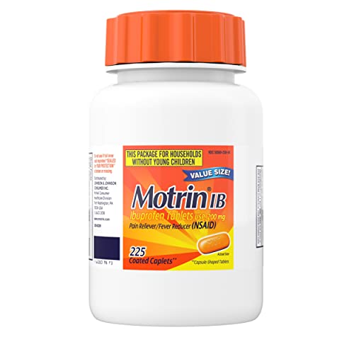 Motrin IB, Ibuprofen 200mg Tablets for Fever, Muscle Aches, Headache & Backache, 225 Ct