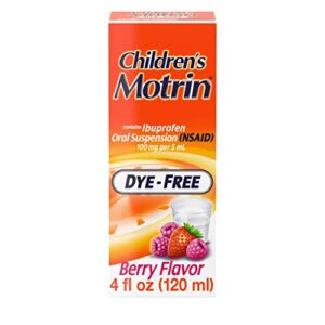 motrin children’s oral suspension medicine for kids, 100mg ibuprofen, berry flavored, 4 fl. oz