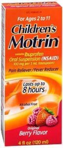 motrin children’s ibuprofen oral suspension original berry flavor – 4 oz, pack of 5