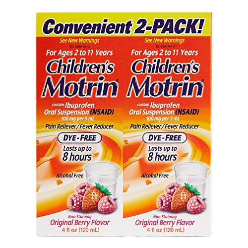 Motrin Children's Dye-Free Pain Reliever/Fever Reducer, Original Berry Flavor 4 oz