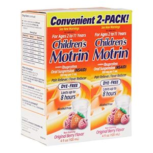 Motrin Children's Dye-Free Pain Reliever/Fever Reducer, Original Berry Flavor 4 oz