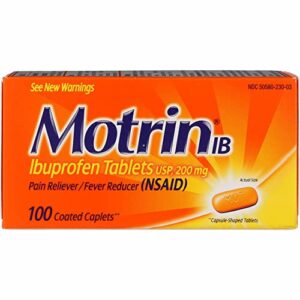 motrin ib caplt size 100s motrin ibuprofen pain relief & fever reducer