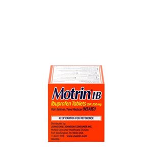 Motrin IB, Ibuprofen 200mg Tablets, Pain Reliever & Fever Reducer for Muscular Aches, Headache, Backache, Menstrual Cramps & Minor Arthritis Pain, NSAID, 100 Ct